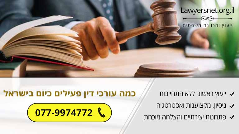 כמה עורכי דין פעילים כיום בישראל